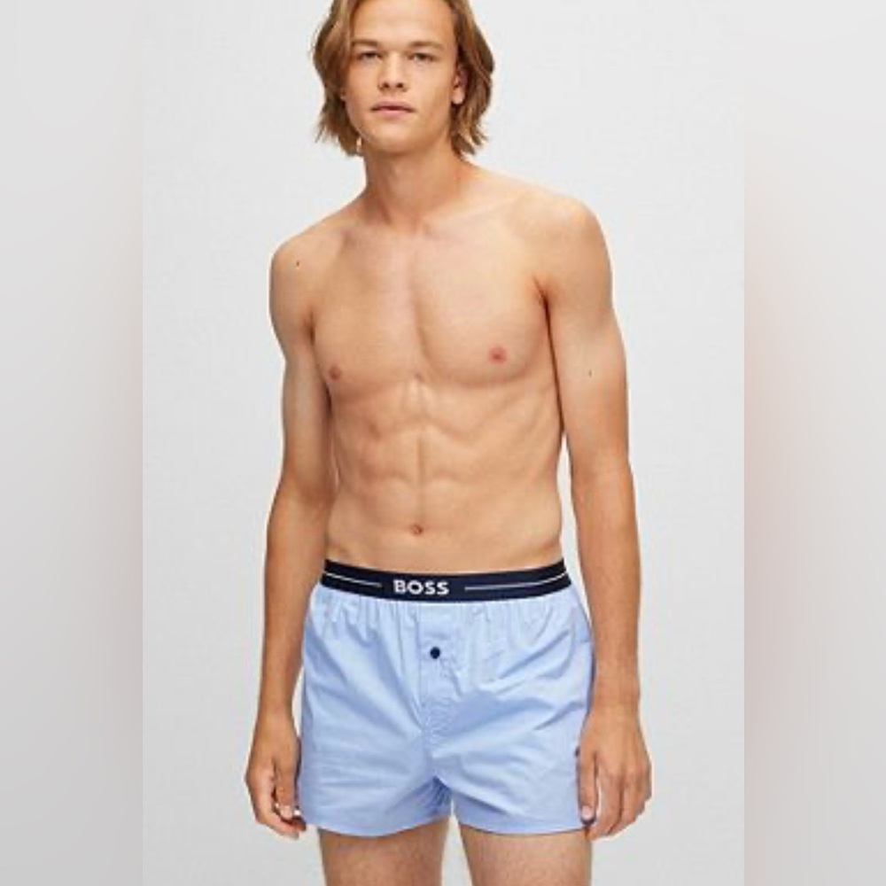BOSS-Hugo Boss NWOT 2 Cotton Boxers- Pyjama Shorts with Logo Waistband Men’s M
